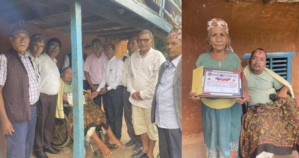 तोलादी संस्कृति संरक्षण मन्चद्वारा ग्राफिक्स डिजाइनर सालिकलाई सम्मान ।