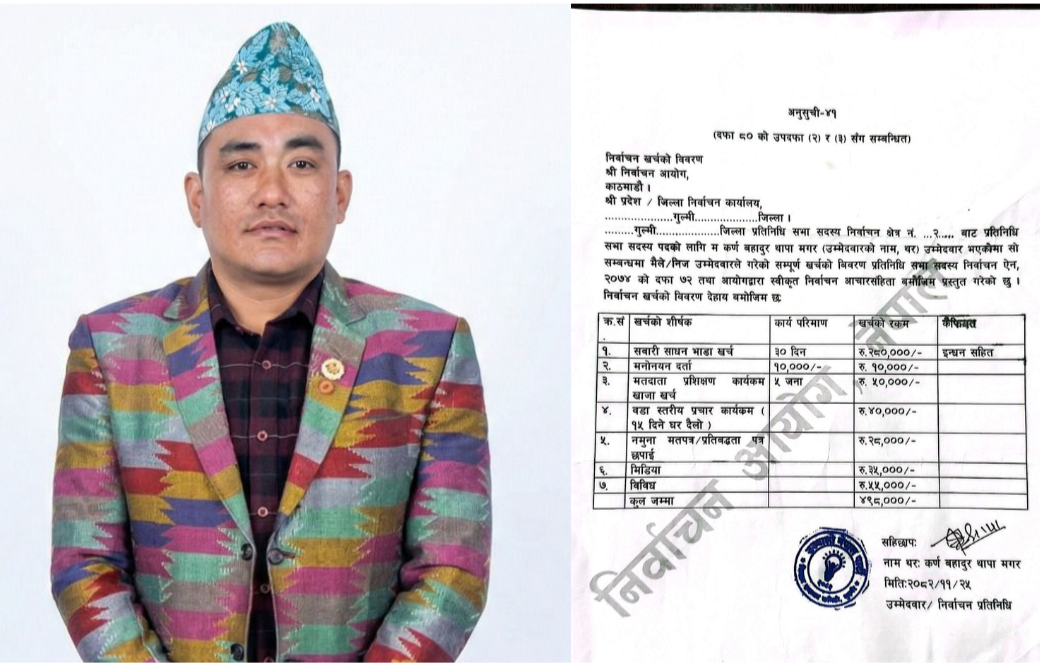 कर्ण थापा मगरको शुुभकामना सँगै चुनावी खर्च सार्वजनिक